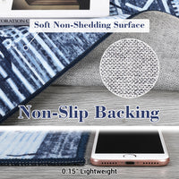 Garvee Boho Navy Blue 10x13 Large Living Room Rugs, Geometric Marble Boho Area Rugs for Bedroom Ultra Thin Non-Slip Washable Indoor Rugs Floor Carpet for Dining Room