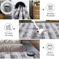 Garvee Boho Light Grey 10x13 Large Living Room Rugs, Geometric Marble Boho Area Rugs for Bedroom Ultra Thin Non-Slip Washable Indoor Rugs Floor Carpet for Dining Room