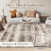 Garvee Boho Light Brown 5x7 Area Rug Living Room Rugs, Large Machine Washable Marble Distressed Rug Boho Farmhouse Neutral Ultra Thin Indoor Floor Carpet for Bedroom Under Dining Table Home