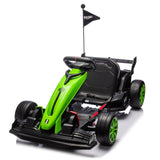 Garvee Ride - G Series: 24V Kids Ride on Go Kart, 7.5mph Variable High Speed Drifting Car, 7ah Battery 200W*2 Motors ,Length Ajustable Max Load 135lbs, Power Display Racing Toy for for Kids Child 6+ ,Green - Green