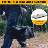 Garvee Portable Hot Tent Stove,Wood Burning Stove for Camping, Tent Stove With View Glass, Large Stainless Steel Camping Stove With 5 Chimney Pipes for Outdoor Heating and Cooking