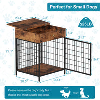 Garvee Dog Crate Furniture, Wooden Dog Crate End Table,Dog Kennel with Drawer Indoor, Furniture Dog Crate Side Table for Small Dogs, Brown