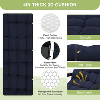 Garvee Zero Gravity Lounge Chair, 29‘’ Recliner Chair with Removable Cushion, Headrest, Footrest, and Cupholder, Adjustable Folding Chairs for Outside and Inside, Blue