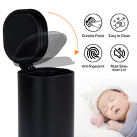 Garvee 8-Gallon Step-Open Trash Can with Soft-Close Lid, Modern, Minimalistic for Home, Kitchen, Laundry Room, Office, Bedroom, Bathroom, Without Inner Bucket, Black