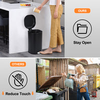 Garvee 8-Gallon Step-Open Trash Can with Soft-Close Lid, Modern, Minimalistic for Home, Kitchen, Laundry Room, Office, Bedroom, Bathroom, Without Inner Bucket, Black