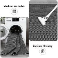 Garvee Washable Area Rugs 10x13 Large Modern Printed Accent Carpet with Non-Slip Backing, Non-Shedding Contemporary Woven-Style Living Room Rugs for Bedroom, Office, Black