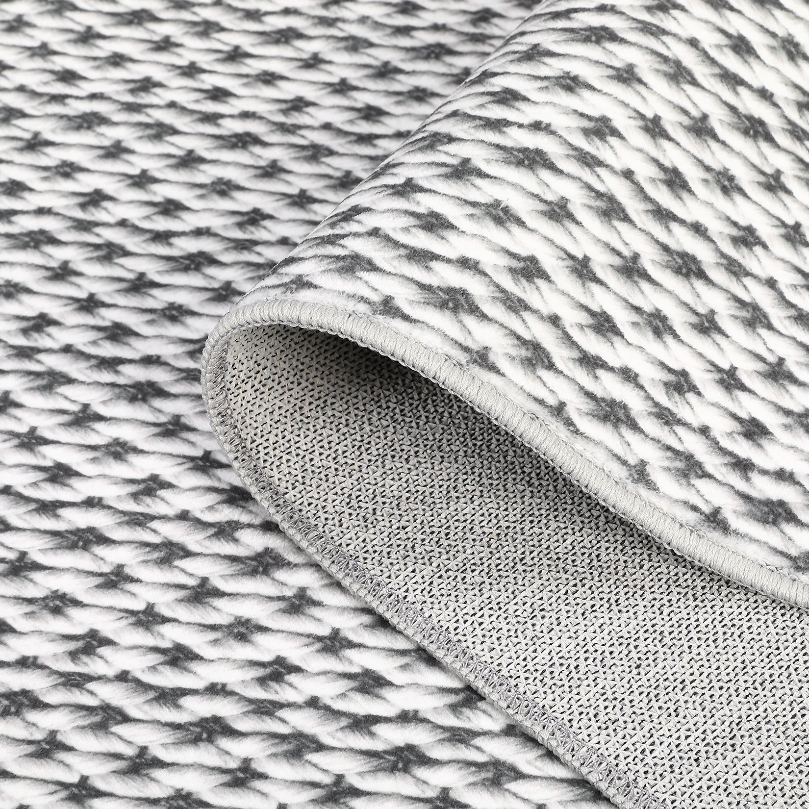 Garvee Machine Washable Area Rugs 5x7 Modern Printed Accent Carpet with Non-Slip Backing, Non-Shedding Contemporary Woven-Style Floor Carpet for Living Room, Bedroom, Office, Gray