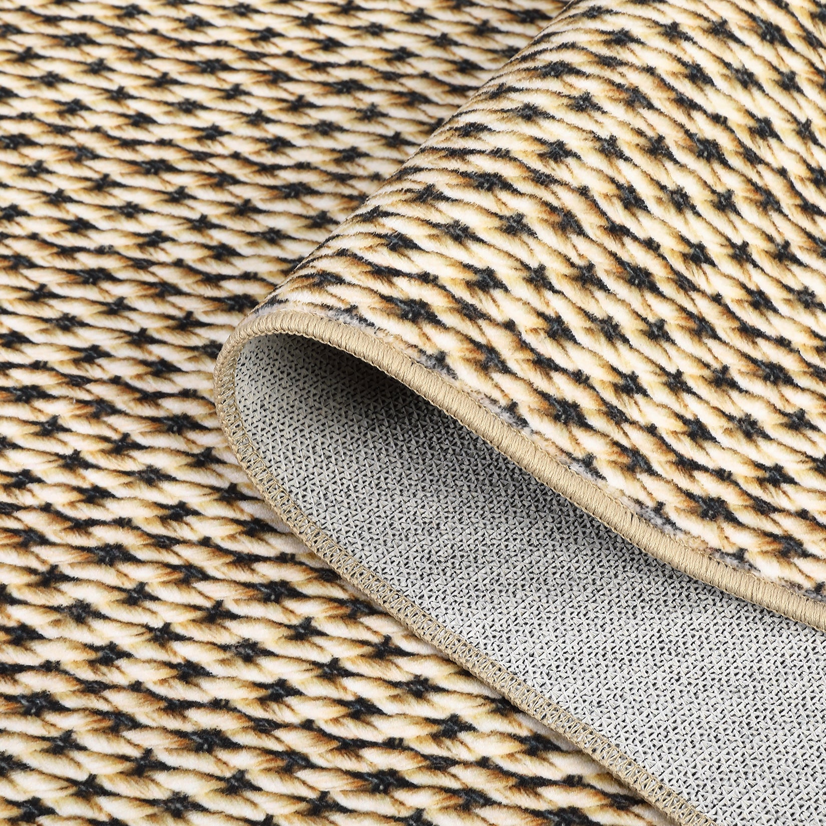 Garvee Washable Area Rugs 10x13 Large Modern Printed Accent Carpet with Non-Slip Backing, Non-Shedding Contemporary Woven-Style Living Room Rugs for Bedroom, Office, Camel