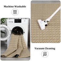 Garvee Washable Area Rugs 10x13 Large Modern Printed Accent Carpet with Non-Slip Backing, Non-Shedding Contemporary Woven-Style Living Room Rugs for Bedroom, Office, Camel