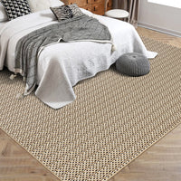Garvee Washable Area Rugs 10x13 Large Modern Printed Accent Carpet with Non-Slip Backing, Non-Shedding Contemporary Woven-Style Living Room Rugs for Bedroom, Office, Camel