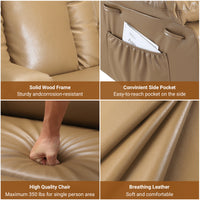 Garvee Electric Power Lift Recliner Chair Sofa, PU Leather Lift Chair with Heat and Massage for Elderly People, Wide Electric Massage Chair with Remote Control, Earthy Yellow