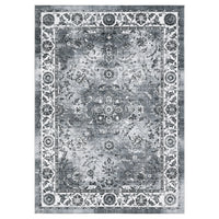 Garvee Gray Area Rugs - Vintage Rug 9x12 for Living Room, Washable Area Rug Non-Slip Soft Vintage Low Pile Large Rug for Living Room, Bedroom, Farmhouse, Dining Room, Kids Playroom