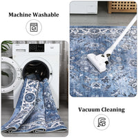 Garvee Vintage Distressed Non Slip Area Rug for Living Room and Home Office, Easy Care Stain Resistant Accent Floor Rug