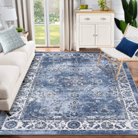 Garvee Vintage Distressed Non Slip Area Rug for Living Room and Home Office, Easy Care Stain Resistant Accent Floor Rug