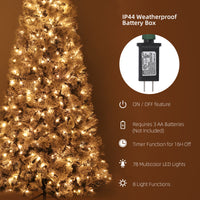 Garvee 7.5ft Pre-Lit Snow Flocked Christmas Tree, Large Xmas Tree with 350 Dual Color Led Lights, Foldable Metal Base, Artificial Christmas Tree for Home Party Holiday Decoration