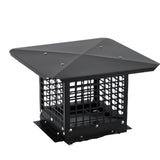 Garvee Chimney Cap, 9x9 Inches Square Chimney Cover, Galvanized Steel Fireplace Chimney Caps with Adjustable Bottom, Mesh Covers for Outside Existing Clay Flue, Black - Black