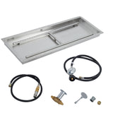 Garvee 36″×12″ In Drop In Fire Pit Burner Kit, Stainless Steel Fire Pit Kit with Burner, Hose Kit, Insert Rectangular Fire Pit Burner Pan for Natural Gas, Propane, Outdoor Fire Pit Pan Kit