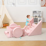 Garvee Modular Kids Play Couch 14 Pcs, Convertible Kids Sofa Couch with Soft Foam, Pink