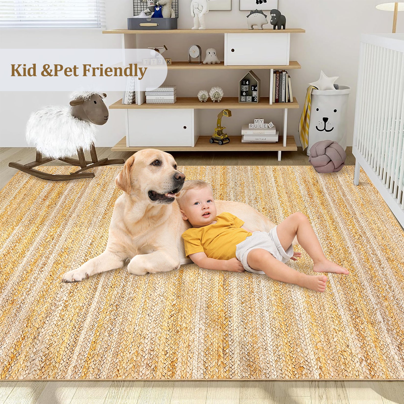 Garvee Modern Natural 2x6 Washable Runner Rug for Hallway Bedroom Modern Rug Gradient Woven Print Rug Non Slip Kitchen Rug Low Pile Non Shedding Indoor Floor Carpet for Entryway Bathroom Laundry Rug