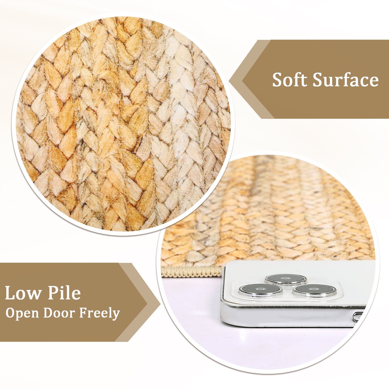 Garvee Modern Natural 2x6 Washable Runner Rug for Hallway Bedroom Modern Rug Gradient Woven Print Rug Non Slip Kitchen Rug Low Pile Non Shedding Indoor Floor Carpet for Entryway Bathroom Laundry Rug