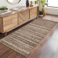 Garvee Modern Brown 2x6 Runner Rug Washable Modern Braided Print Rug Low Pile Kitchen Runner Rug Non Slip Bathroom Throw Rug Ultra-Thin Lightweight Indoor Modern Rug Foldable Rug for Hallway Entrance