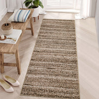 Garvee Modern Brown 2x6 Runner Rug Washable Modern Braided Print Rug Low Pile Kitchen Runner Rug Non Slip Bathroom Throw Rug Ultra-Thin Lightweight Indoor Modern Rug Foldable Rug for Hallway Entrance