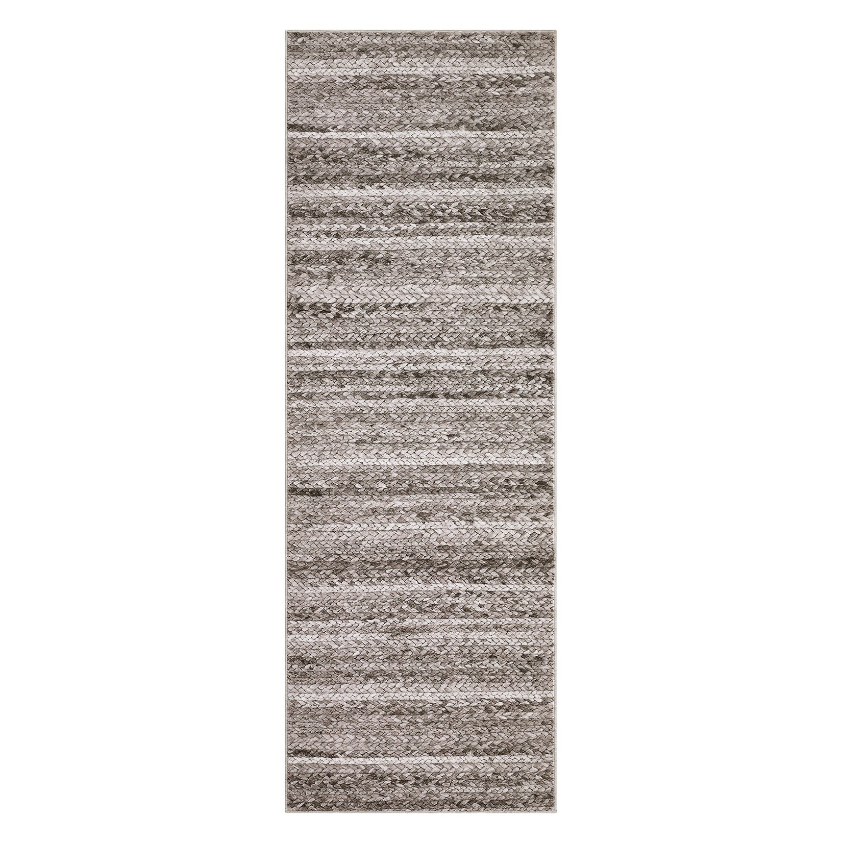 Garvee Modern Grey Camel 2x6 Runner Washable Rug Non Slip Entryway Rug Low Pile Kitchen Rug Bath Rug Hallway Rug Modern Accent Rug Contemporary Faux Woven Indoor Printed Rug for Office Bedroom