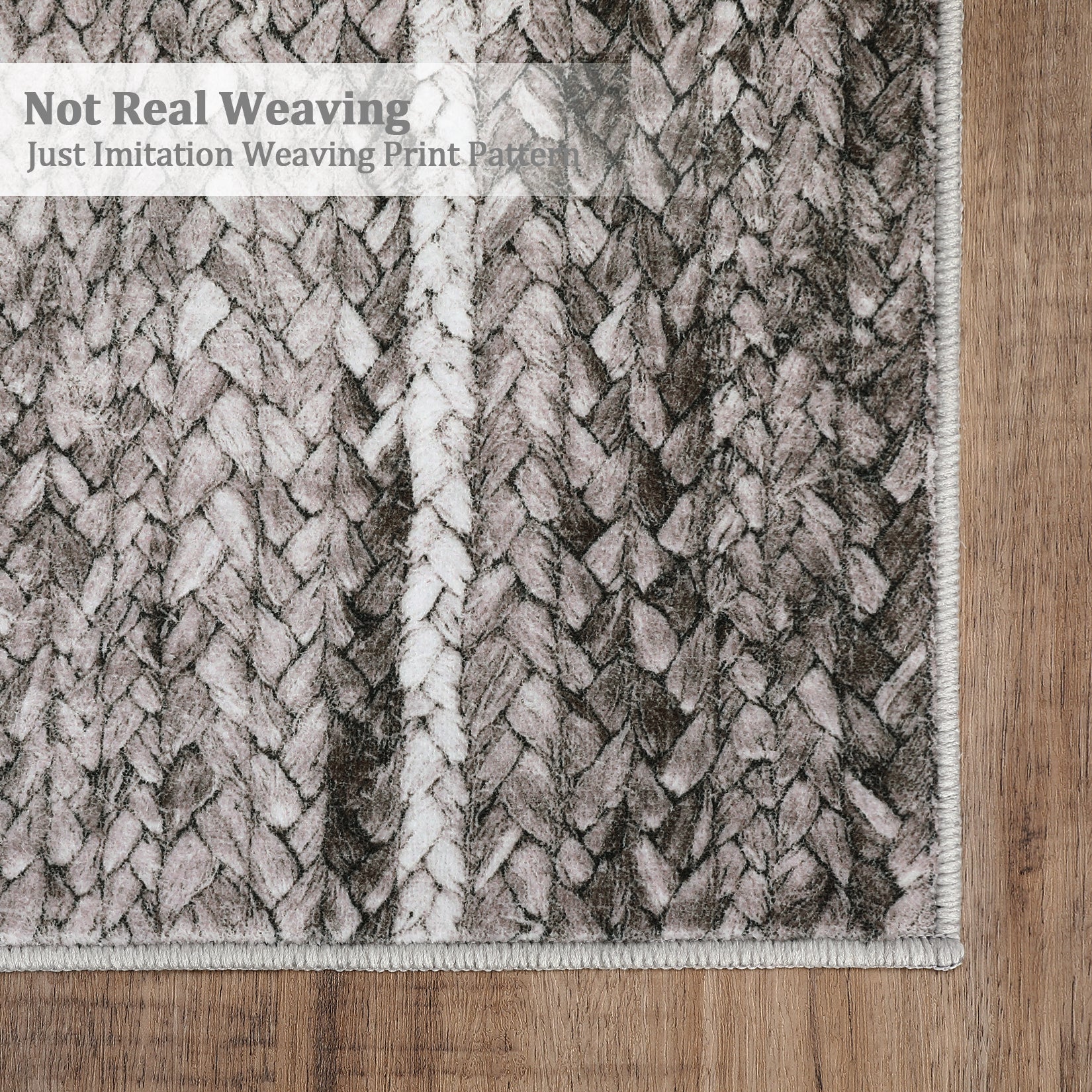 Garvee Modern Grey Camel 2x6 Runner Washable Rug Non Slip Entryway Rug Low Pile Kitchen Rug Bath Rug Hallway Rug Modern Accent Rug Contemporary Faux Woven Indoor Printed Rug for Office Bedroom