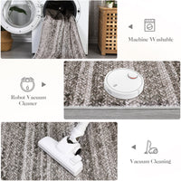 Garvee Modern Grey Camel 2x6 Runner Washable Rug Non Slip Entryway Rug Low Pile Kitchen Rug Bath Rug Hallway Rug Modern Accent Rug Contemporary Faux Woven Indoor Printed Rug for Office Bedroom