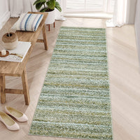 Garvee Modern Green Camel 2x6 Area Rug Washable Runner Rug, Non Slip Kitchen Runner Rug Low Pile Bath Rug Green Rug Non Shedding Hallway Rug Contemporary Accent Rug Braided Print Rug