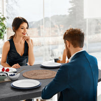 Garvee Bar Table and Chairs Set, Pub Table and Chairs Set for 2, 3 Piece Table Set with Three Tier Storage Shelf for Living Room,Dining Room,Small Apt, Grey