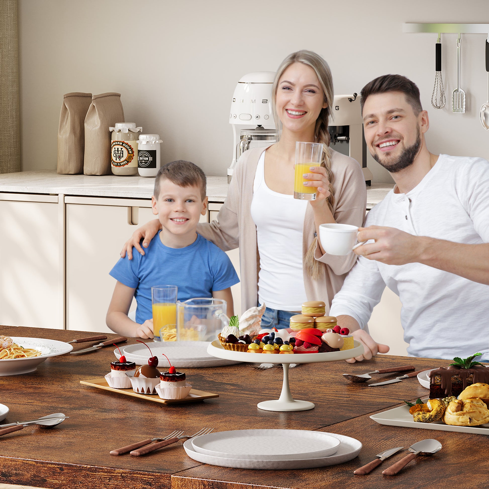 Garvee Farmhouse Dining Table for 6-8 People, 70.87" Rectangular Wood Dining Table, Rustic Style Kitchen Table with Heavy Duty Metal Legs for Dining Room, Home Office, Living Room, Brown