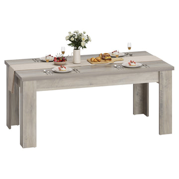 Garvee Dining Table for 4-6, Rectangular Dining Table, Dining Room Table, Kitchen Table with Large Table Top, Dinner Table, Farmhouse Dining Table for Dining Room, Kitchen, Living Room, Gray