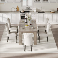 Garvee Dining Table for 4-6, Rectangular Dining Table, Dining Room Table, Kitchen Table with Large Table Top, Dinner Table, Farmhouse Dining Table for Dining Room, Kitchen, Living Room, Gray