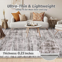Garvee Persian Taupe 6x9 Area Washable Rugs, Soft Vintage Distressed Large Living Room Rug Retro Farmhouse Non Slip Low Pile Indoor Foldable Carpet for Bedroom Dining Room Office