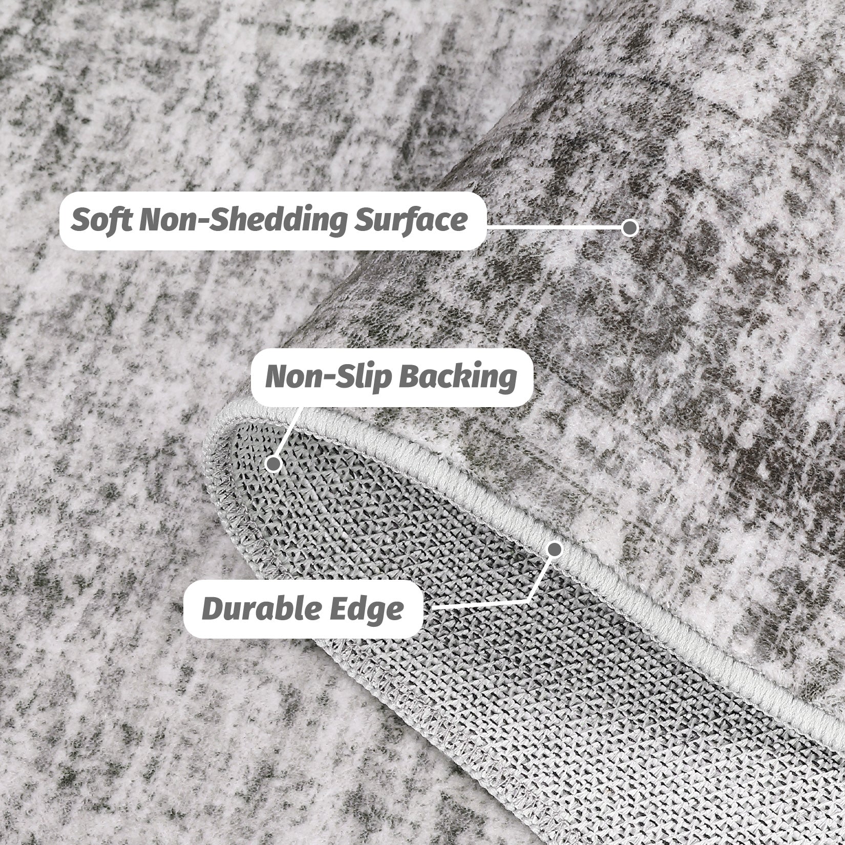 Garvee Persian Taupe 5x7 Area Washable Rugs, Soft Vintage Distressed Large Living Room Rug Retro Farmhouse Non Slip Indoor Foldable Thin Carpet for Bedroom Dining Room Office