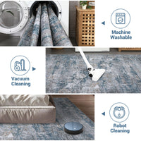 Garvee Vintage Area Rug, 6x9 Boho Washable Large Living Room Bedroom Rug Retro Non-Slip Non-Shedding Low Pile Farmhouse Area Rug for Dining Room Home