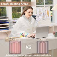 Garvee Waffle Heated Throw Blanket, Machine Washable Electric Blankets Fast Heating with LCD Controller, 6 Heat Levels & 1-4H Time Settings, ETL Certified Heat Throw for Couch, White, 50" x 60"