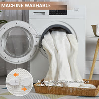 Garvee Waffle Heated Throw Blanket, Machine Washable Electric Blankets Fast Heating with LCD Controller, 6 Heat Levels & 1-4H Time Settings, ETL Certified Heat Throw for Couch, White, 50" x 60"