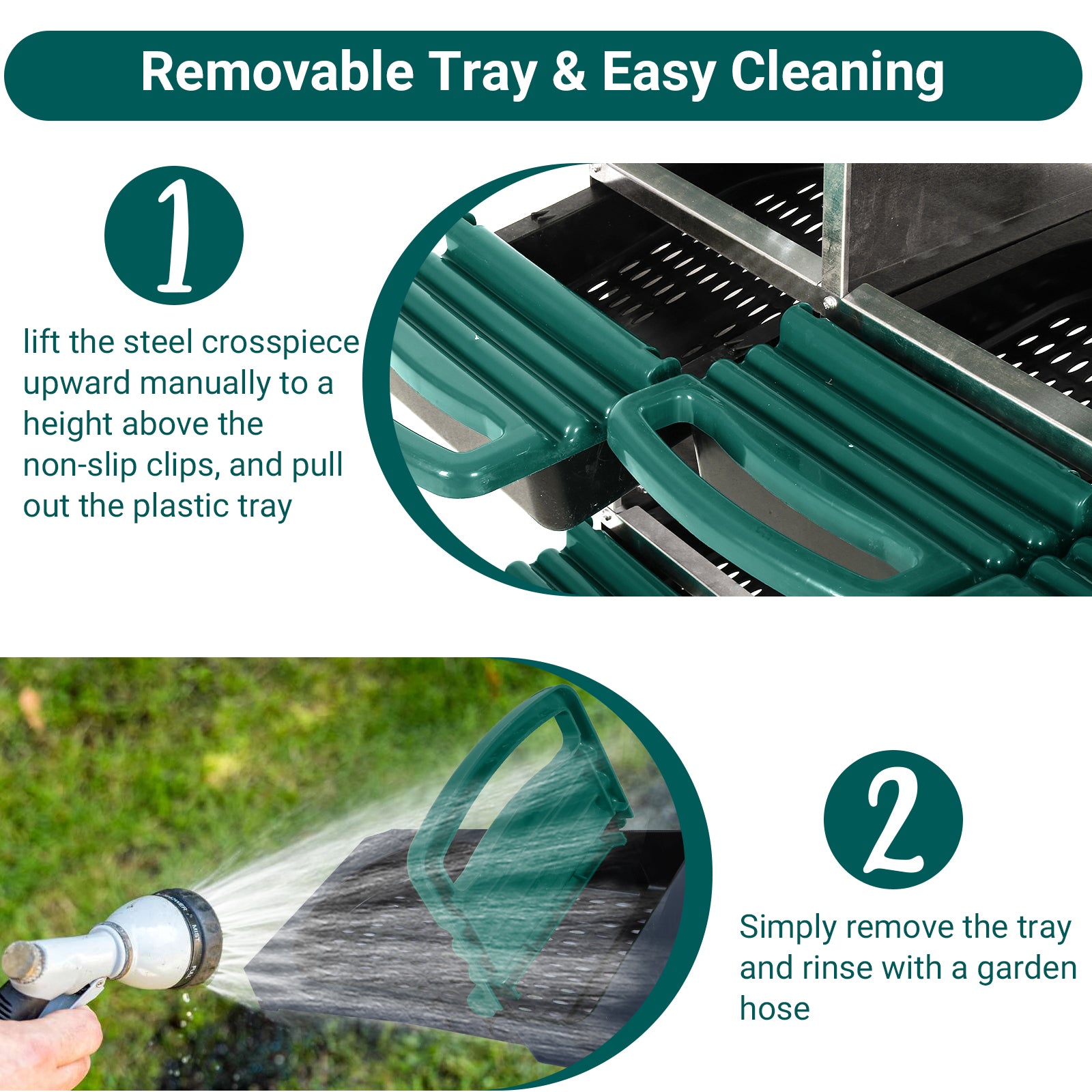 GARVEE 8-Compartment Roll-Away Chicken Nest Box - Green w/Lid Cover for Coop Laying Boxes, Nesting Boxes for Hens