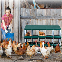 Garvee 10-Compartments Chicken Nest Box - Green Roll-Away Design w/Lid Cover & Legs for Coop Laying Boxes for Hens, Nest Boxes