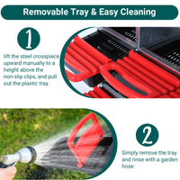 GARVEE 10-Compartments Chicken Nest Box - Red Roll-Away Design w/Lid Cover & Legs for Coop Laying Boxes for Hens, Nest Boxes