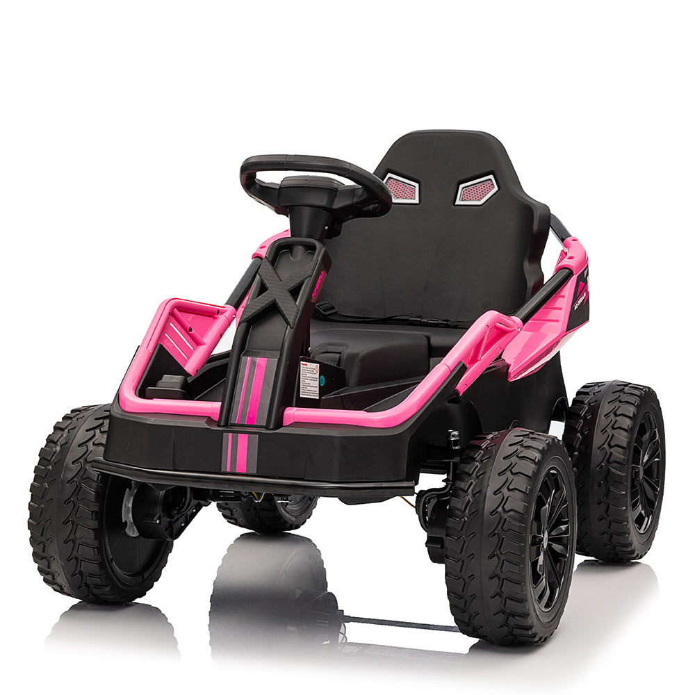 Garvee Ride - P Series: 24V Ride On Car for Big Kids, 6MPH 200W 4x4 Electric Toy with Remote, Metal Frame, Headlights, Shock Absorbers, Outdoor Adventure Vehicle Pink