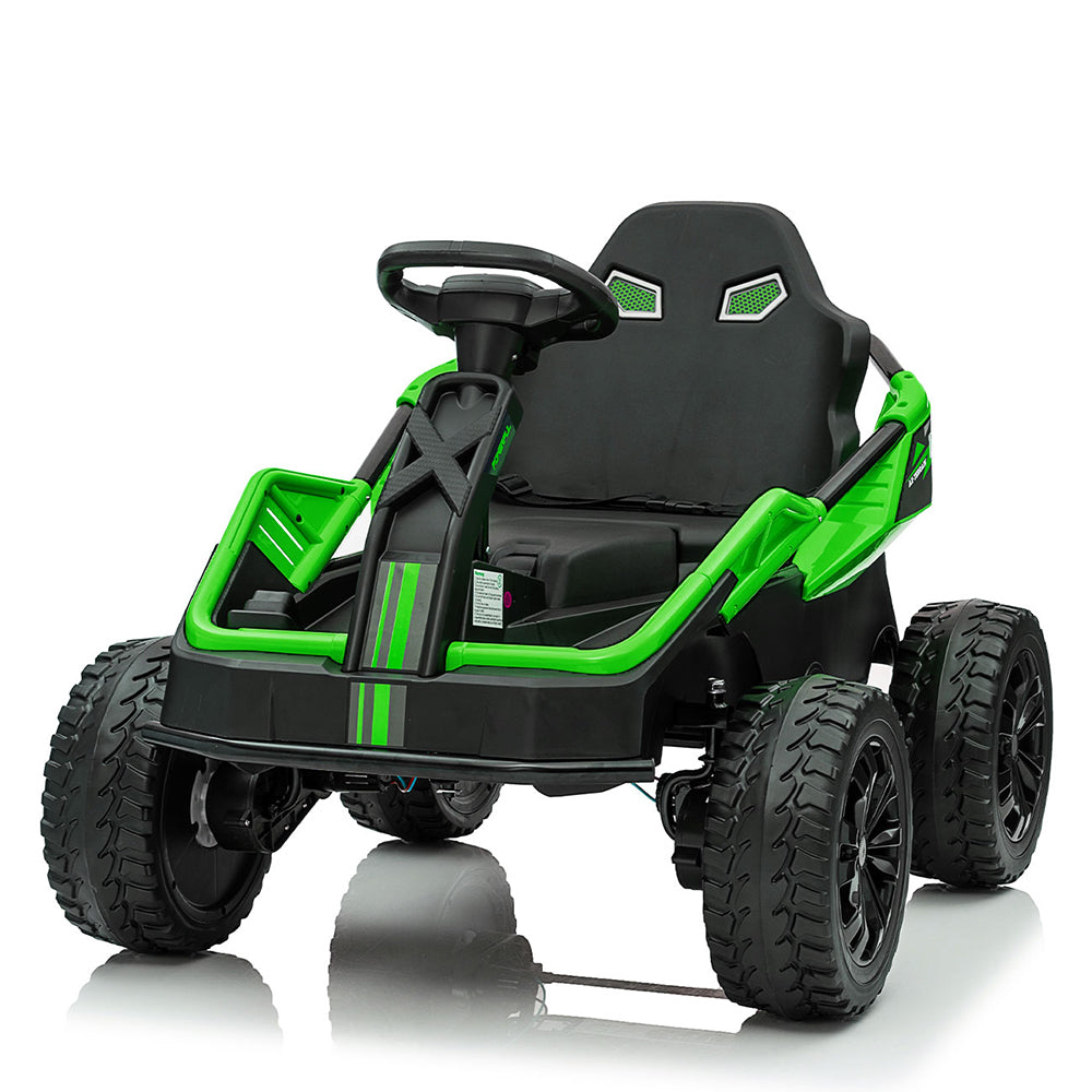Garvee 24V Kids Electric Car with Parent Control, 200W 4x4 Ride On Toy for Big Kids, 4 Shock Absorbers, Metal Frame, 4 Wheeler ATV for Boys Girls Ages 3+, Green
