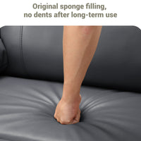 Garvee Leather Recliner Chair, Manual Rocking Recliner w/Comfortable Arms and Cup Holders for Living Room CF8011 - Grey, Medium