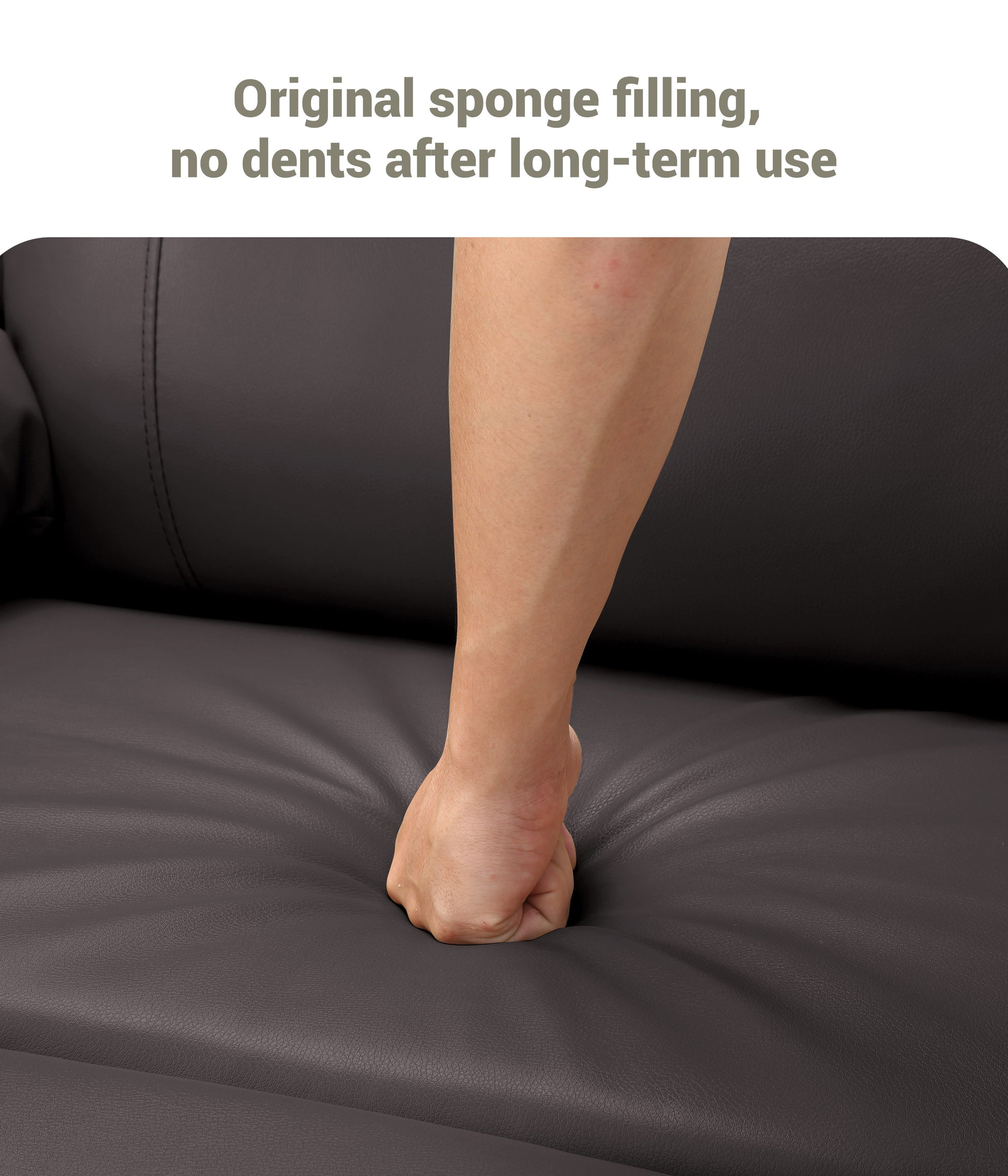 Garvee Leather Recliner Chair, Manual Rocking Recliner w/Comfortable Arms and Cup Holders for Living Room, Coffee