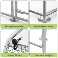 Garvee Large Metal Chicken Coop, Doom Roof Large Chicken Run for Yard, Walk-In Poultry Cage with Waterproof and Anti-Uv Cover, Chicken Pen for Outdoor Backyard Farm (9.8x19.7x6.6FT)