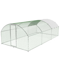 Garvee Large Metal Chicken Coop, Doom Roof Large Chicken Run for Yard, Walk-In Poultry Cage with Waterproof and Anti-Uv Cover, Chicken Pen for Outdoor Backyard Farm (9.8x19.7x6.6FT)