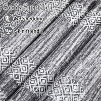 Garvee Bordered Grey 5x7 Modern Geometric Area Distressed Rug Washable Non Slip Floor Carpet Non Shedding Thin Rug, Soft Low Pile Rug, Contemporary Gray Rug for Dining Room, Living Room