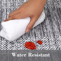 Garvee Bordered Grey 2x6 Modern Bordered Runner Rug Soft Non Slip Runner Washable Non Shedding Floor Carpet, Distressed Geometric Hallway Runner, Indoor Printed Runner for Kitchen, Entrance